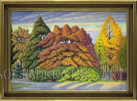15_Leshchenko Eugene_Autumn Park. The last rays_2005_18.8х27.2″_canvas, oil