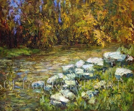 1_Makarov Victor_The bank of the river Seret_2010_25.6х31.5″_canvas, oil