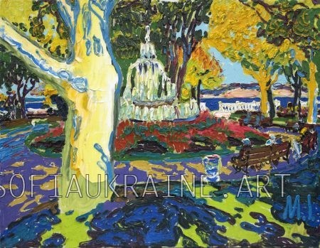 1_Melnychuk Ihor_Fountain on Grafskaya_2012_27.6х35.4″_canvas, oil