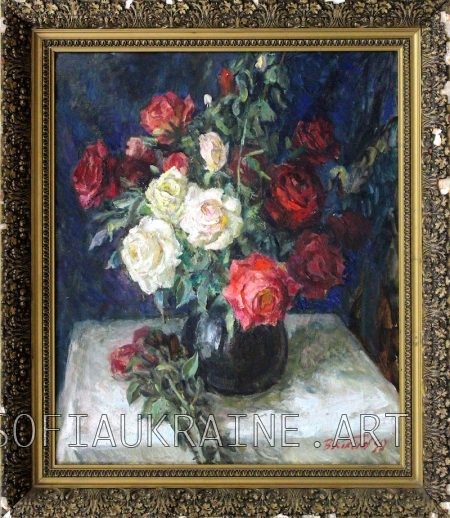 38_Kikinyov Vasyl_Roses_1999_27.1х22.6″_canvas, oil