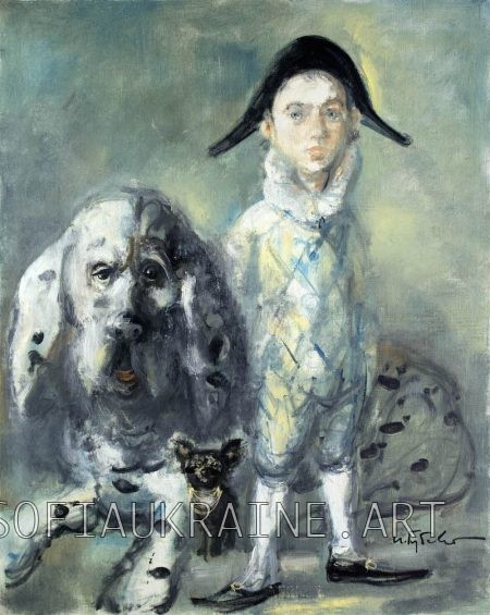 4_Hubsky Igor_Little Harlequin with a dog_39.4х31.5″_canvas, oil