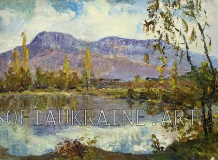 6_Chebotaru Mykola_Lake in the mountains_1987_19.7х27.6″_canvas, oil